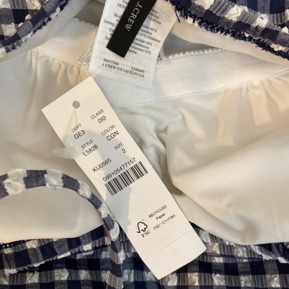 J Crew Gingham Seersucker one piece bathing suit - Picture 3 of 4